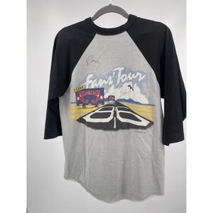 Alabama Band Tour Shirt Mens Medium Gray Black 1986 The Fans Tour Vintage Raglan
